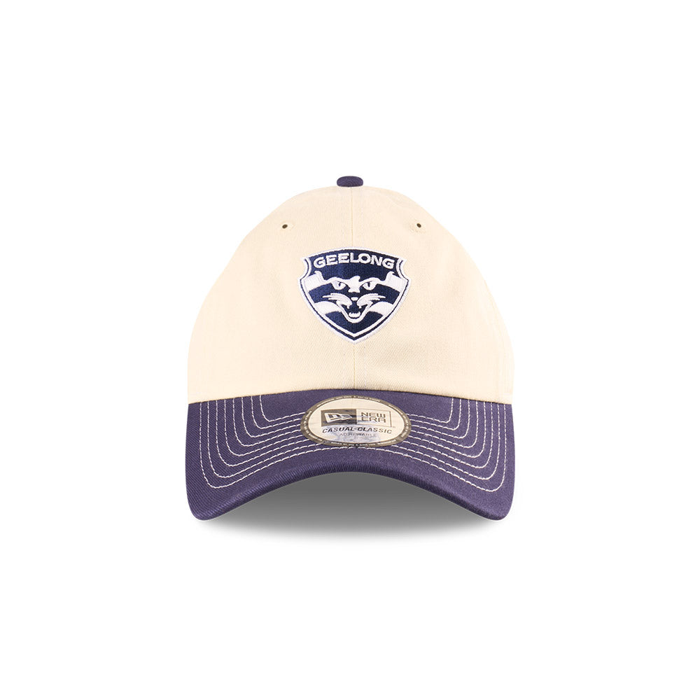 Geelong Cats Hat - 2025 AFL 2Tone Chrome Contrast Casual Classic Strapback Cap - New Era